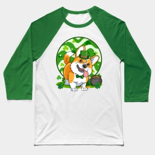 Pembroke Welsh Corgi Leprechaun St Patricks Day Irish Dog Baseball T-Shirt